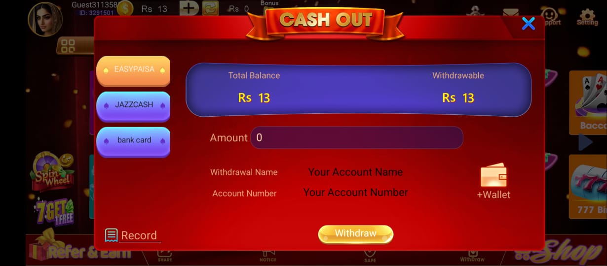 Withdraw via Easypaisa JazzCash Bank